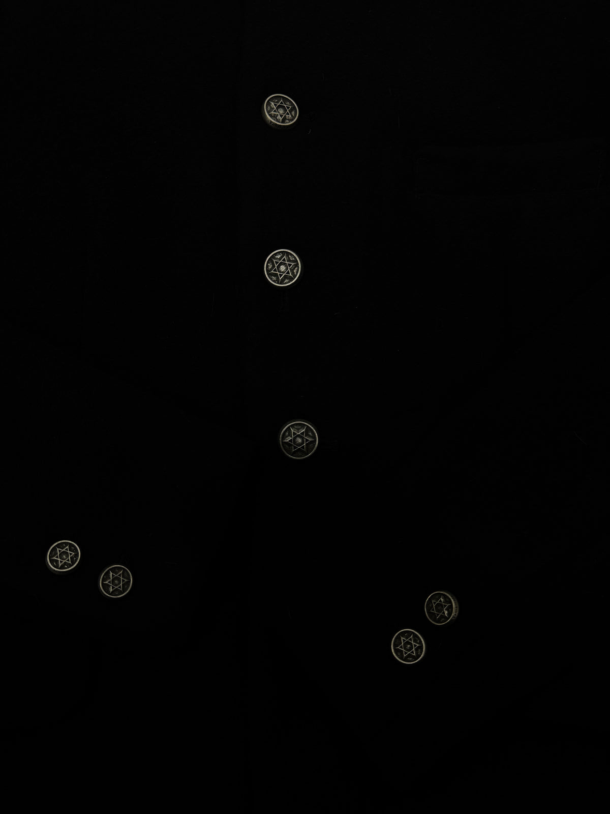 Custom-made Yohji Yamamoto Dark 100% Wool Blazer Hexagram Silver Buttons Jackets