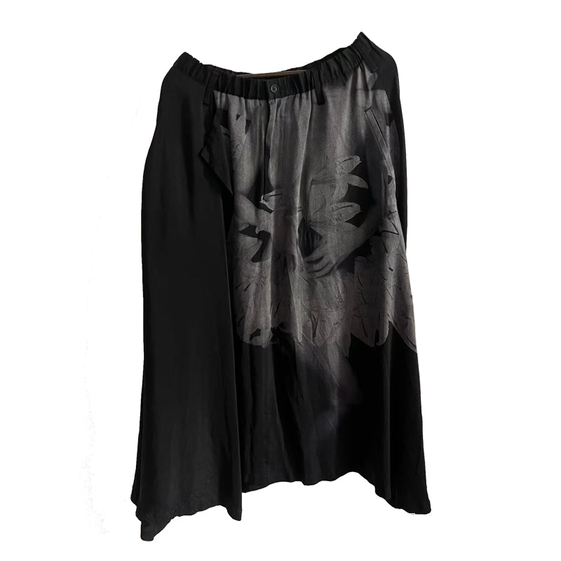 Yohji Uchida Suzuran Ashura Hakama Pants - Samurai-Tailored Kendo Skirt Pants