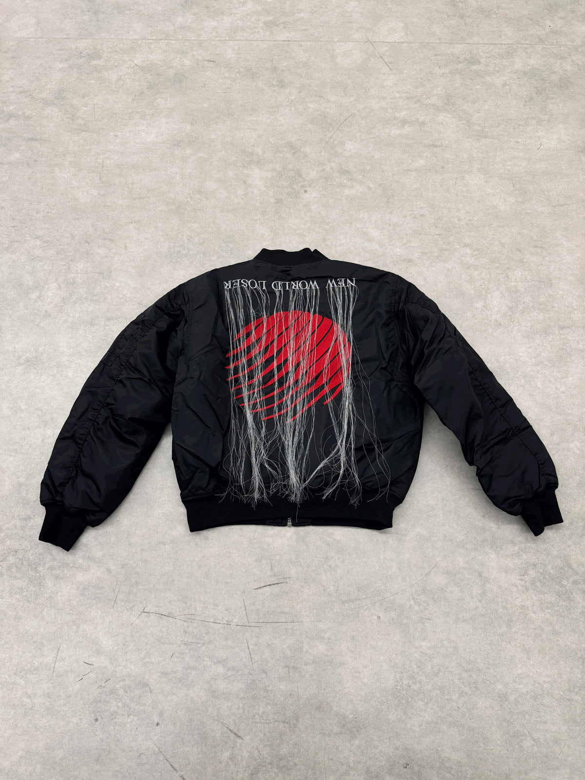 Hood By Air Fringe Bomber – HBA Embroidered Slogan Jacket