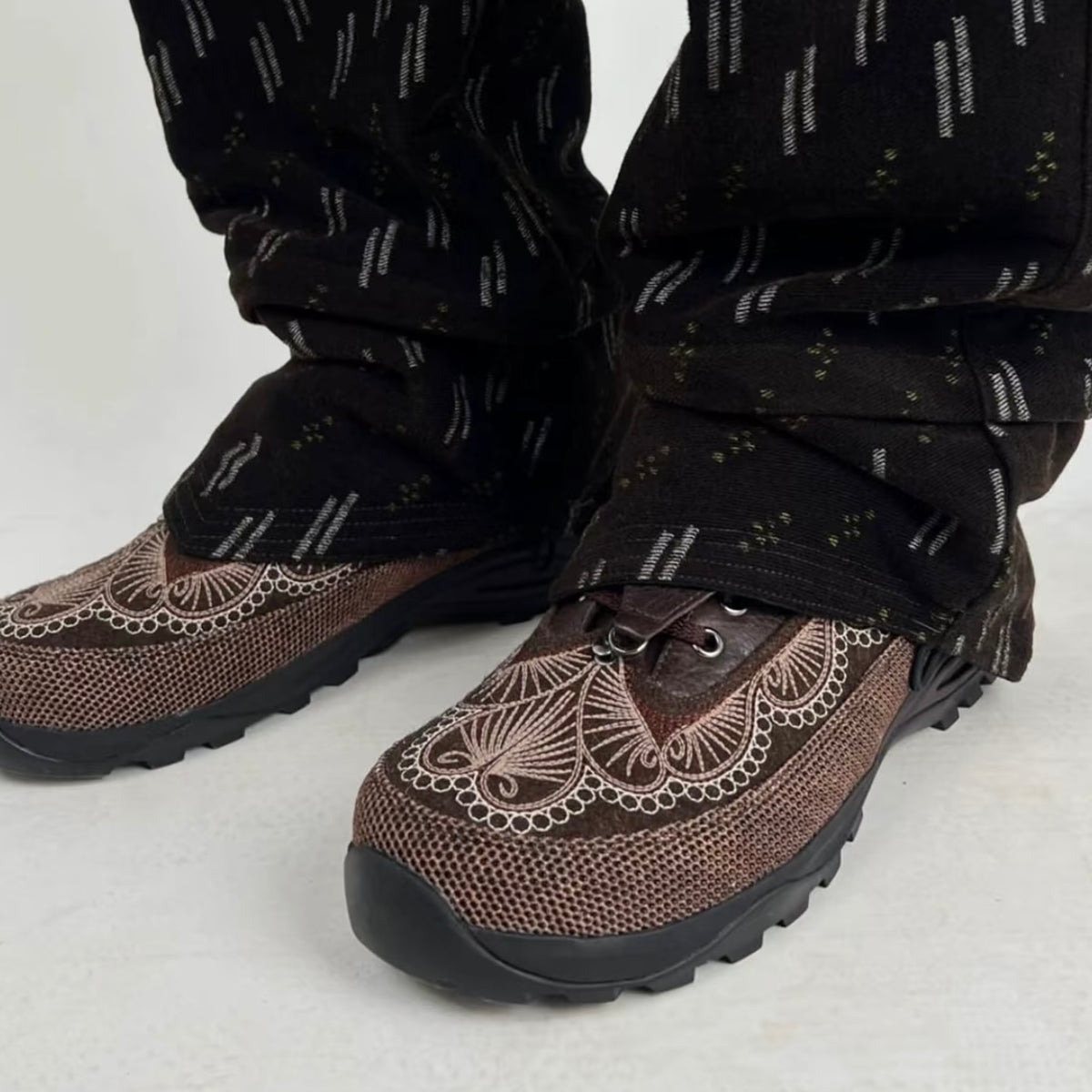Kiko Kostadinov AW24 "CARVED BROGUE" Workwear Derby - Embroidered Leather Archive Shoe -