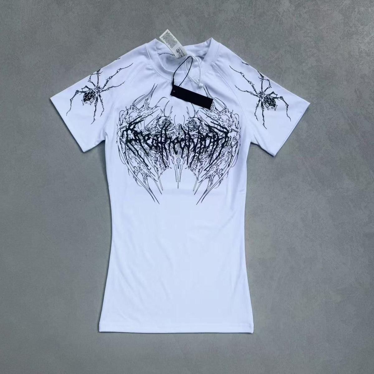 Breathedivinity Gothic Fitness Tee - Moisture-Wicking Stretch Short Sleeve