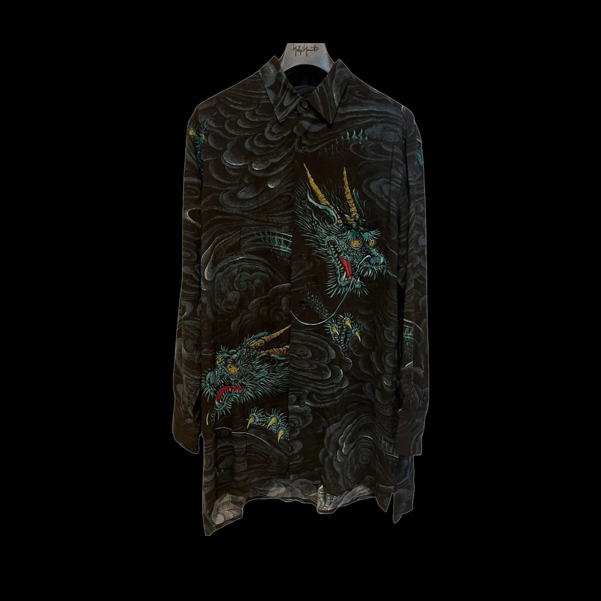 Yohji Yamamoto Ukiyo-e ’Old Dragon’s Fading Dream’ Viscose Long Sleeve Shirt
