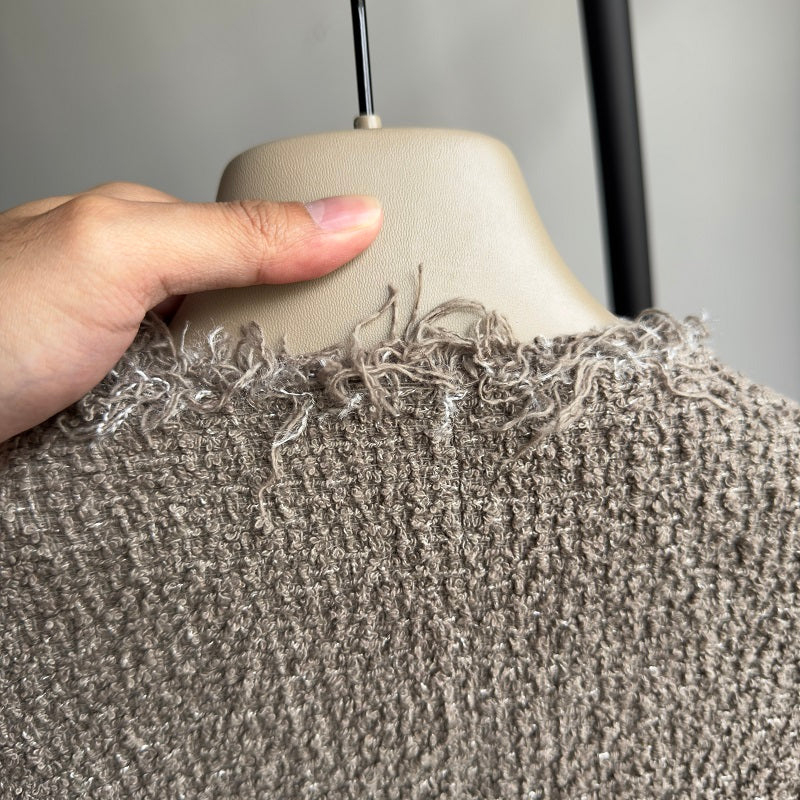Magliano Hand-Distressed Knit Cardigan - Raw-Hem Bouclé Button-Up Unisex Coat
