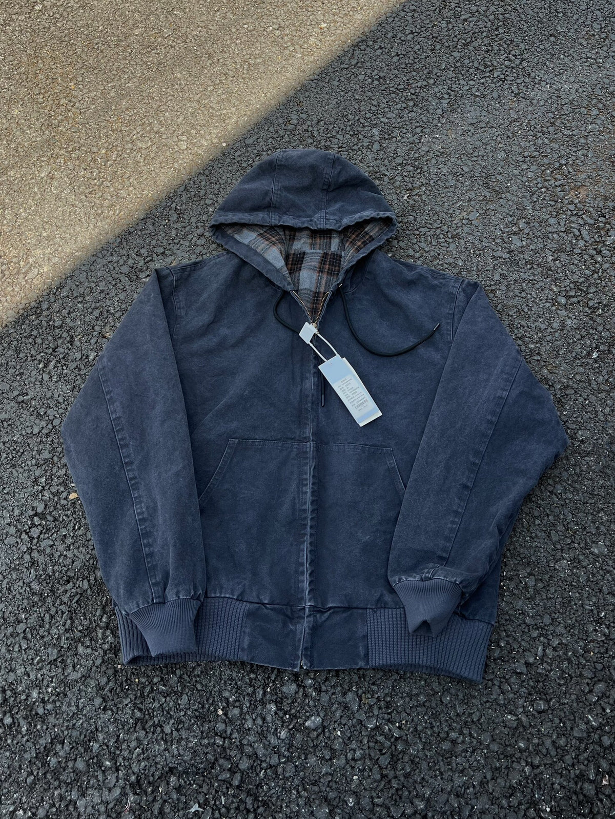 J130 Heavyweight Vintage Washed Hooded Jacket Unisex Retro Outerwear