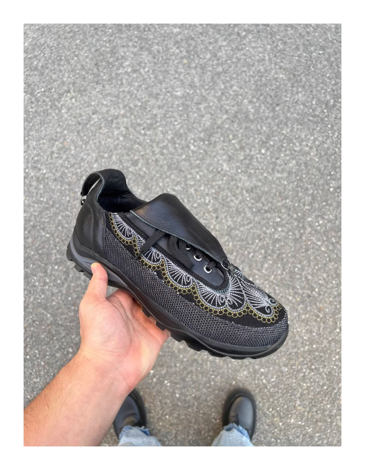 Kiko Kostadinov AW24 "CARVED BROGUE" Workwear Derby - Embroidered Leather Archive Shoe -