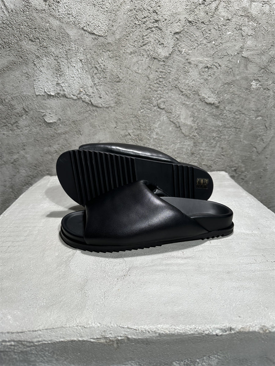 Rick Owens Sheepskin Loafer Slipper Dark Vibe Bread Shoes Flip-Flop