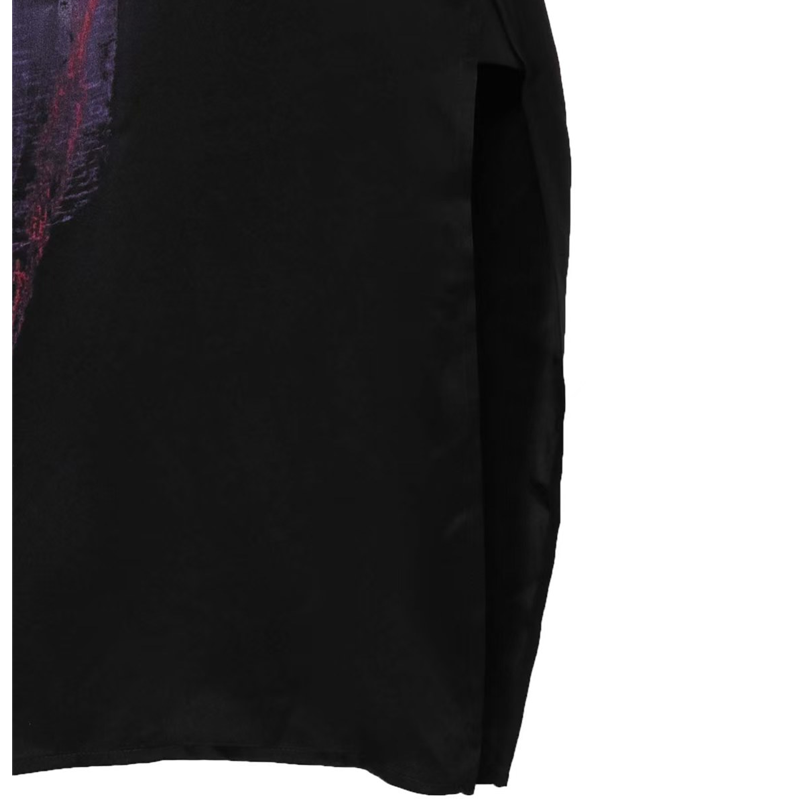 Yohji Portrait Print Shirt - Oversized Longline Designer Unisex Blouse