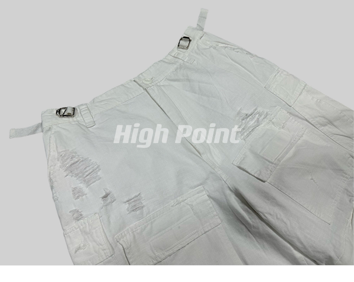 23AW Runway Designer B Vers. Off-White Distressed Cargo Work Pants Detachable - Size avaliable S M L XL