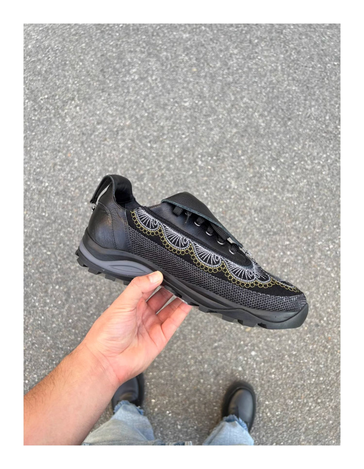 Kiko Kostadinov AW24 "CARVED BROGUE" Workwear Derby - Embroidered Leather Archive Shoe -