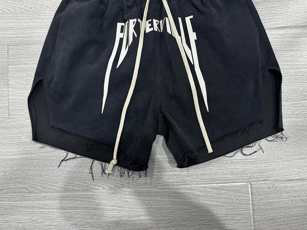 RO ACBT Boxing Shorts - Heavyweight Embroidered Logo Drawstring Cropped Pants