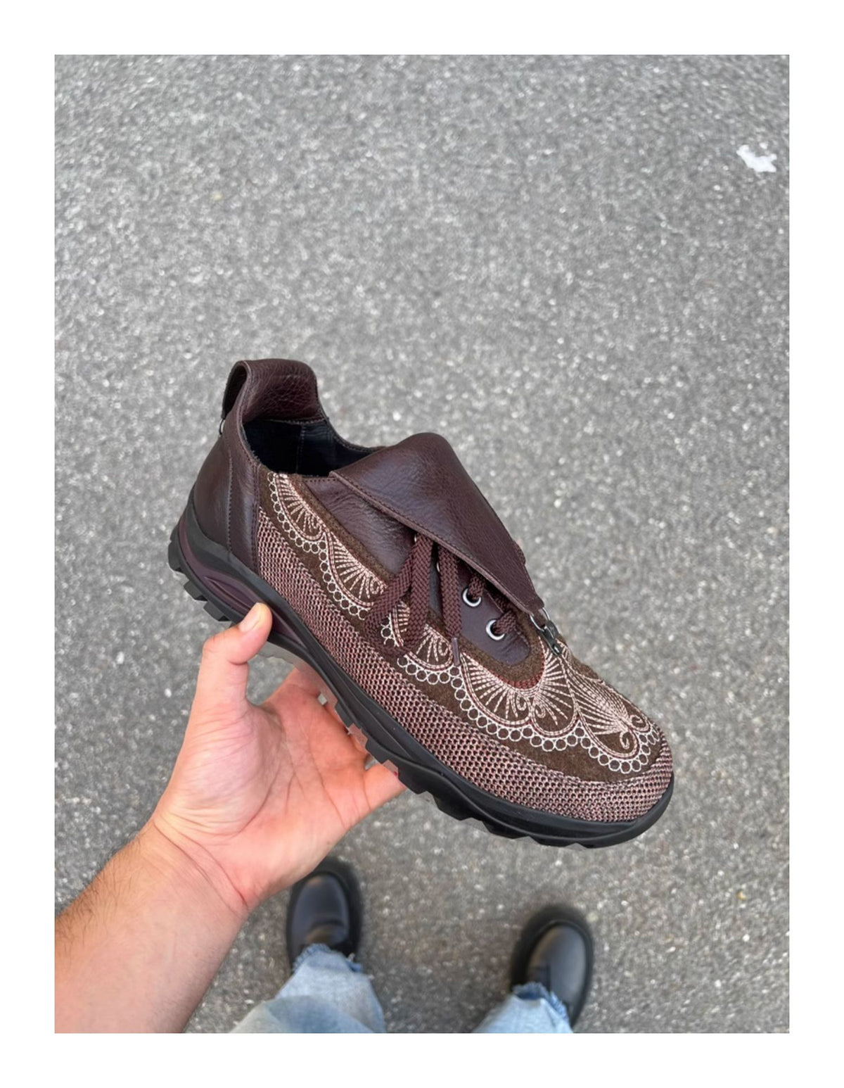 Kiko Kostadinov AW24 "CARVED BROGUE" Workwear Derby - Embroidered Leather Archive Shoe -