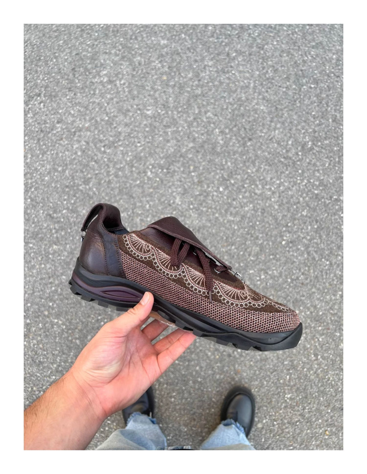 Kiko Kostadinov AW24 "CARVED BROGUE" Workwear Derby - Embroidered Leather Archive Shoe -