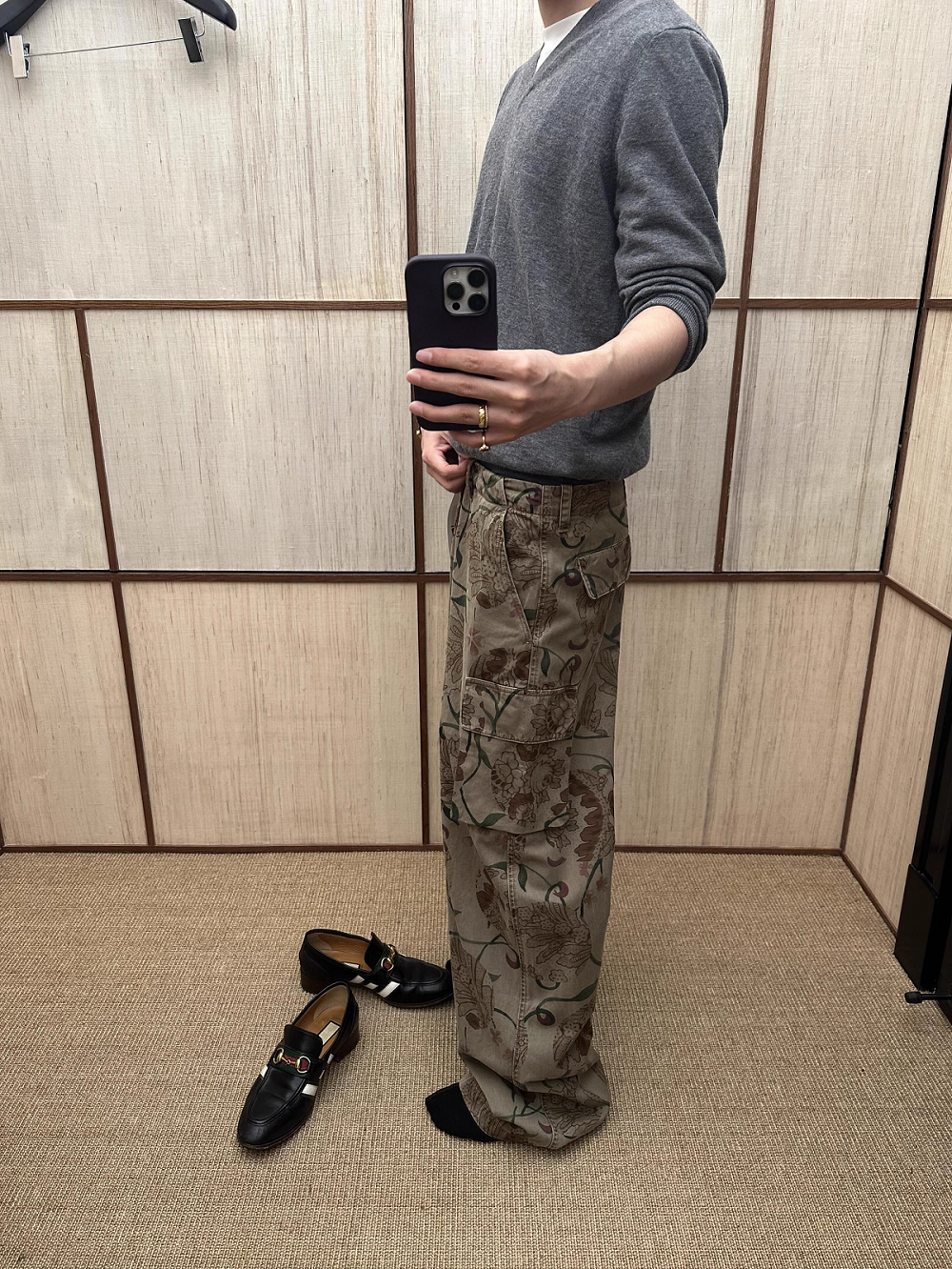 donclickin Our Legacy Floral Print Mountain Cargo Pants - Casual Brown Workwear