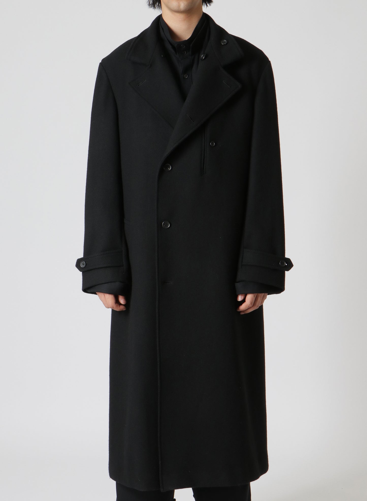 Donclickin Yohji 24AW’老虎残夢’ Embroidered Overcoat - Dark Wool Coat