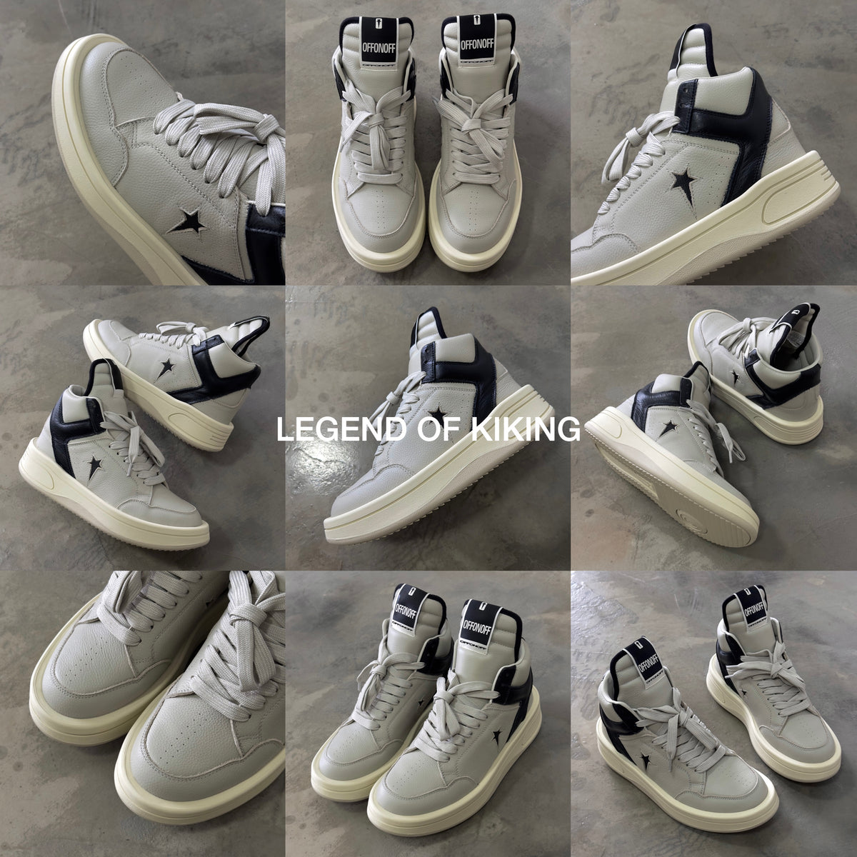 RO High-Top Leather Sneakers - Rick Owens Round-Toe Lace-Ups