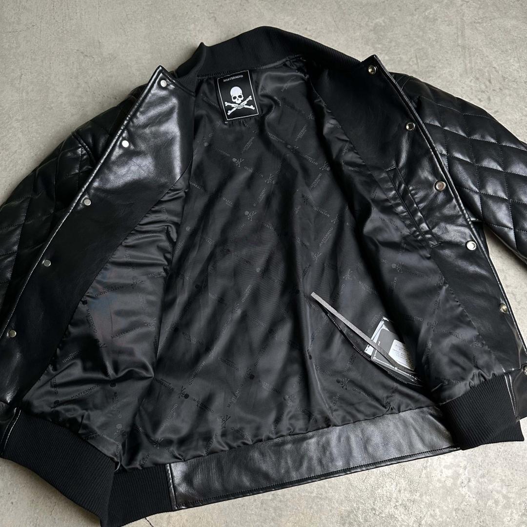 Mastermind Japan Embroidered Skull Leather Jacket - Biker Style Motorcycle Coat