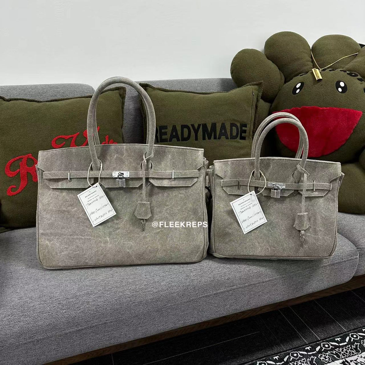 Remake Readymade Yuta Hosokawa Washed Canvas Birkin Bag - Large & Small Sizes