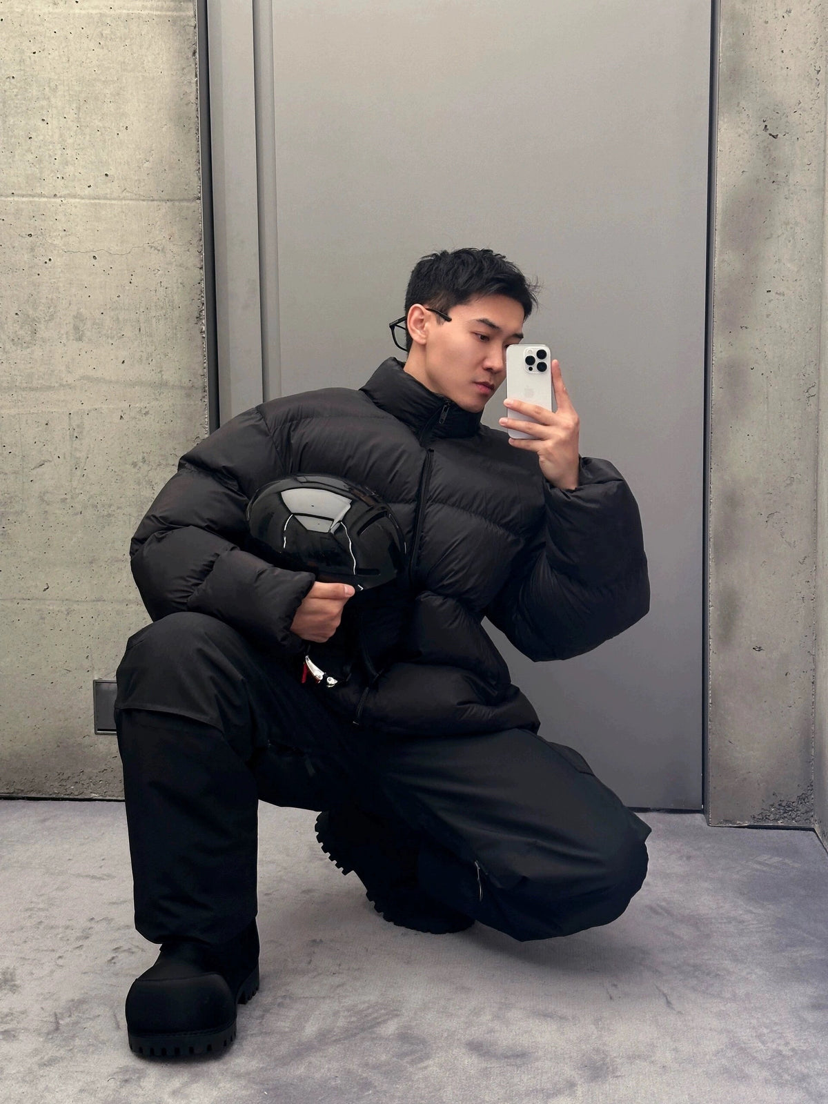 Skiwear 3M Reflective Nylon Puffer Jacket - Technical Shell Thermal Padding