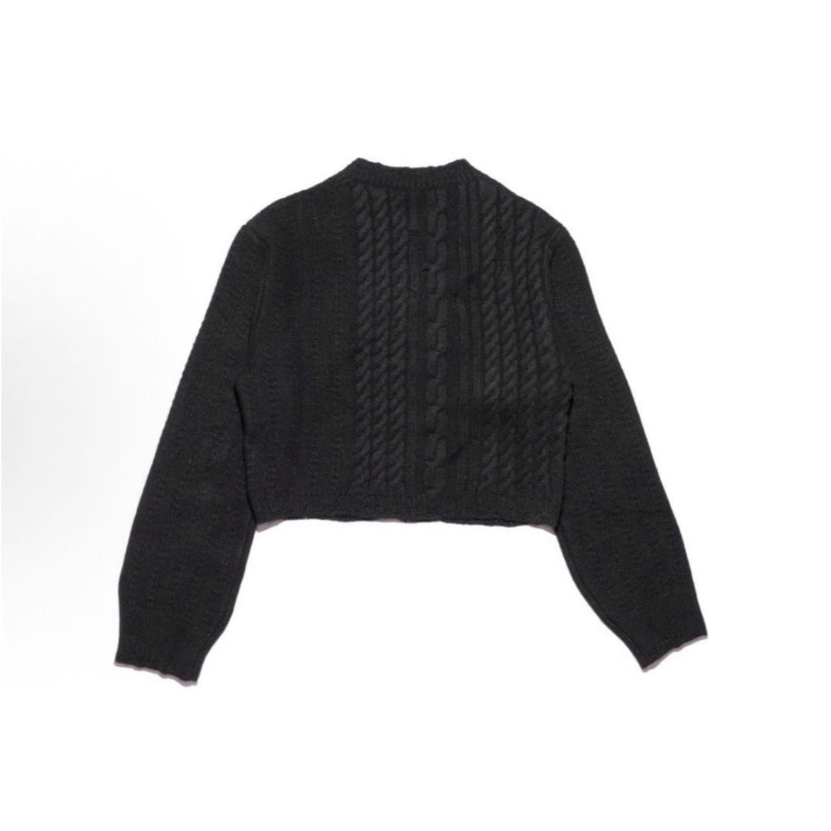ERD ’Depressed Heir’ Cardigan - Cashmere-Cotton Blend Cropped Knit Silver Buttons