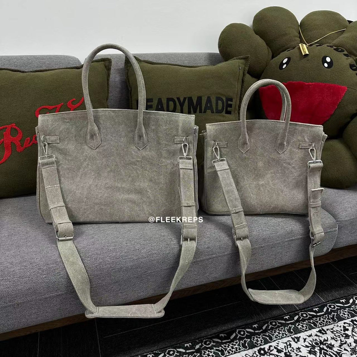 Remake Readymade Yuta Hosokawa Washed Canvas Birkin Bag - Large & Small Sizes