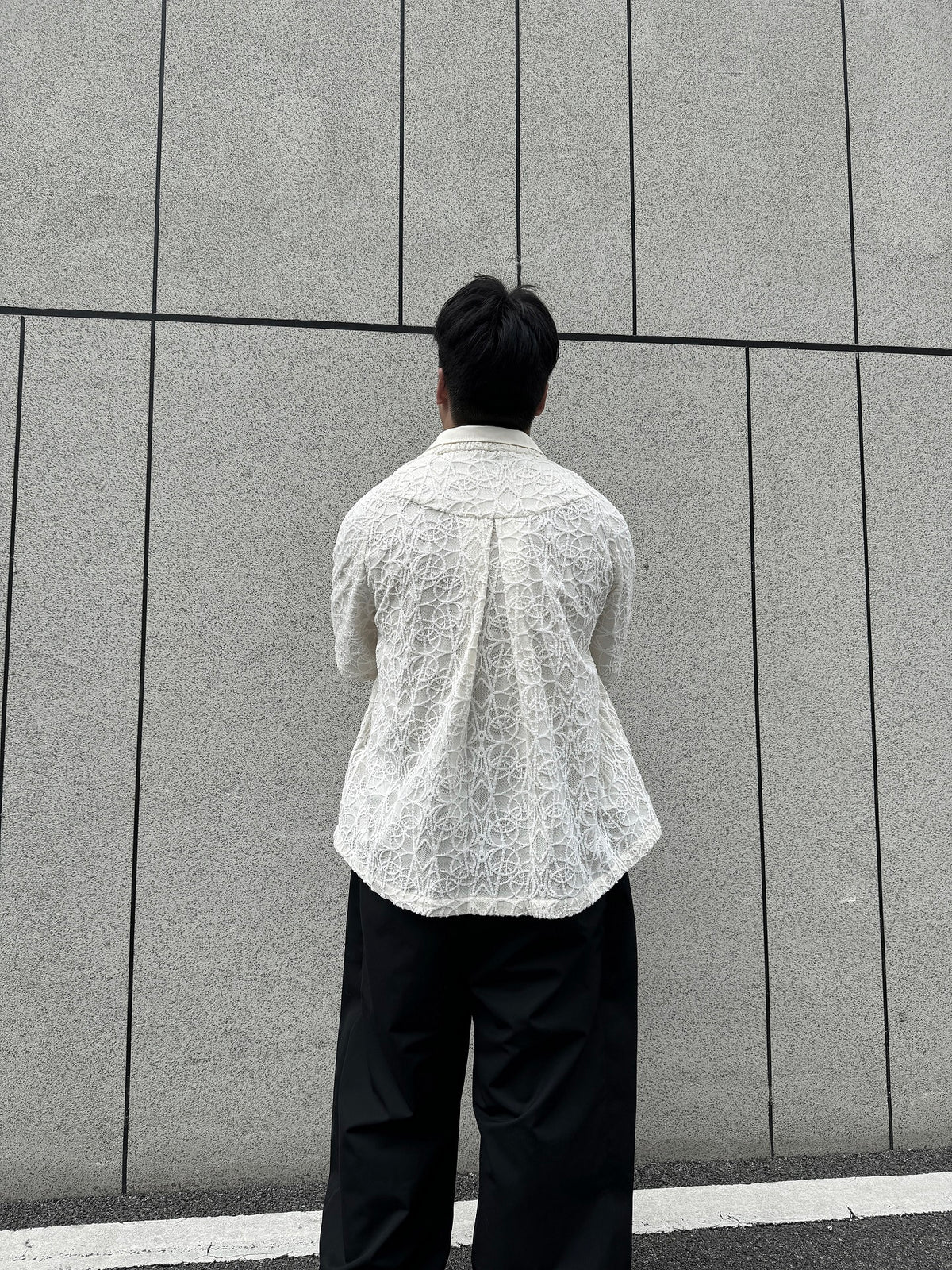 Kiko Kostadinov AW22 Layered Shirt - Detachable Lace Long/Short Sleeve Hybrid