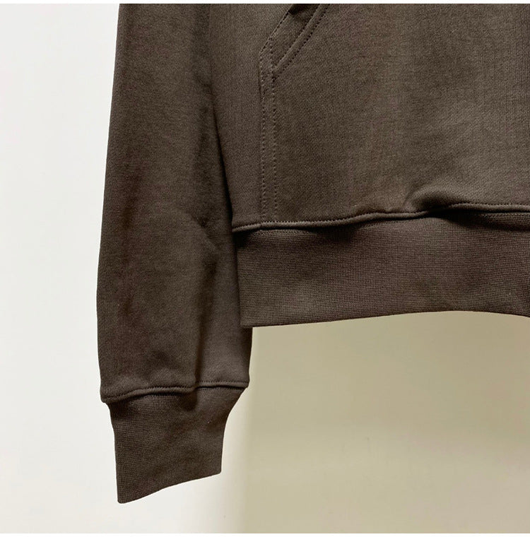 RO Dark Wizard Rick Owen Hoodie - Asymmetric Zip Avant-garde Black Winter Fleece
