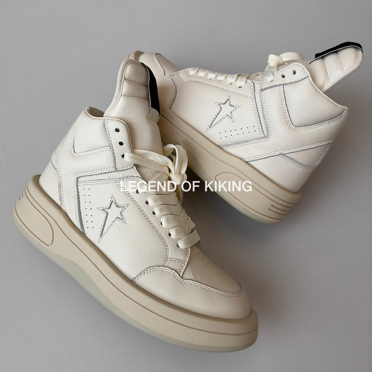 RO High-Top Leather Sneakers - Rick Owens Round-Toe Lace-Ups