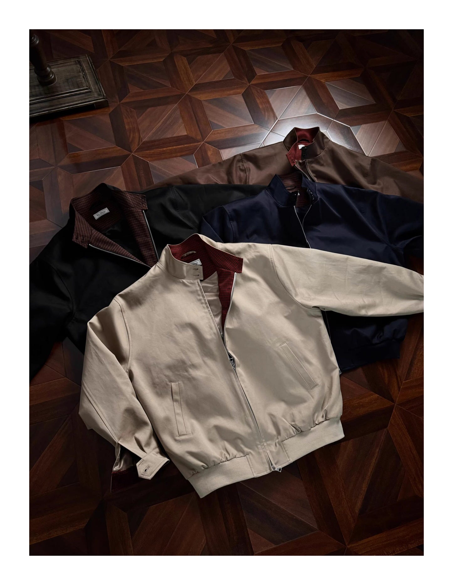 Oclin Classic G9 Harrington Jacket - Short Wide Fit Mercerized Cotton - Red Tartan Lined Vintage British Blouson - donclickin