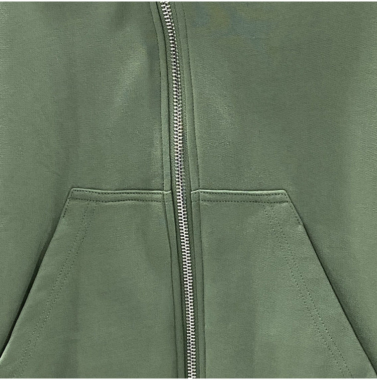 RO Dark Wizard Rick Owen Hoodie - Asymmetric Zip Avant-garde Black Winter Fleece