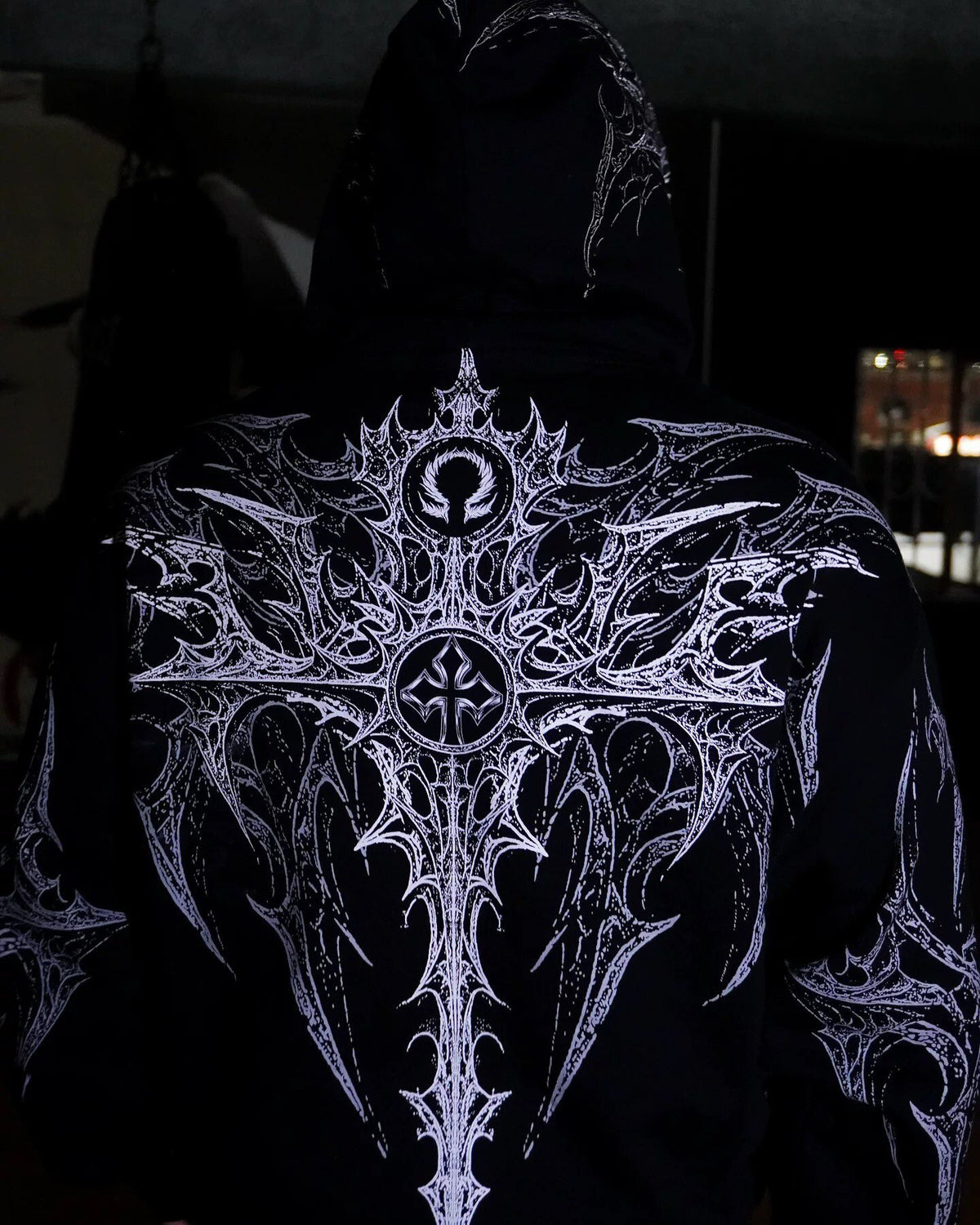 Breathedivinity Dark Gothic Zip-Up Hoodie - 420g French Terry