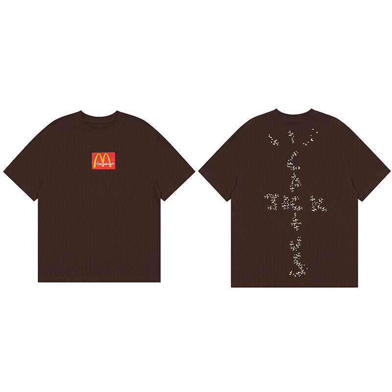 Travis Scott Short Sleeve T-Shirt X McDonald’s High Street Loose Printed Tee