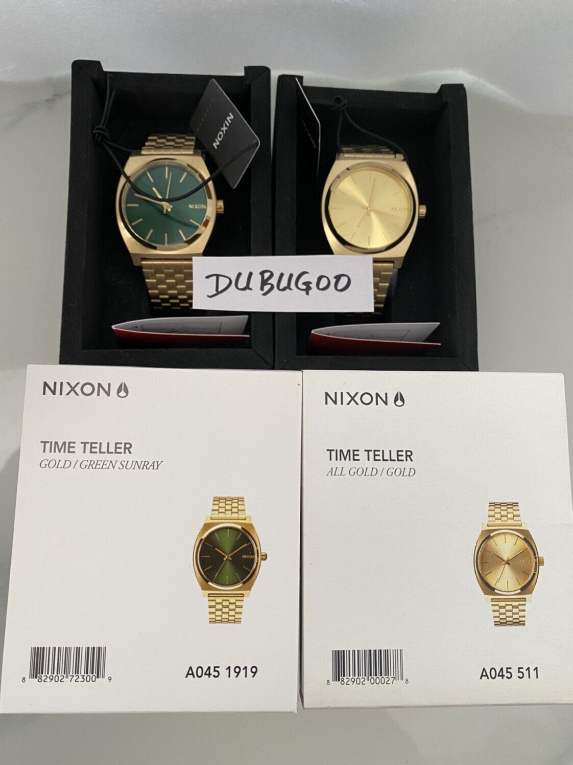 NIXON A045-511 Unisex Vintage Street Gold Watch 37mm Diameter 100m WaterProof - Gold Green
