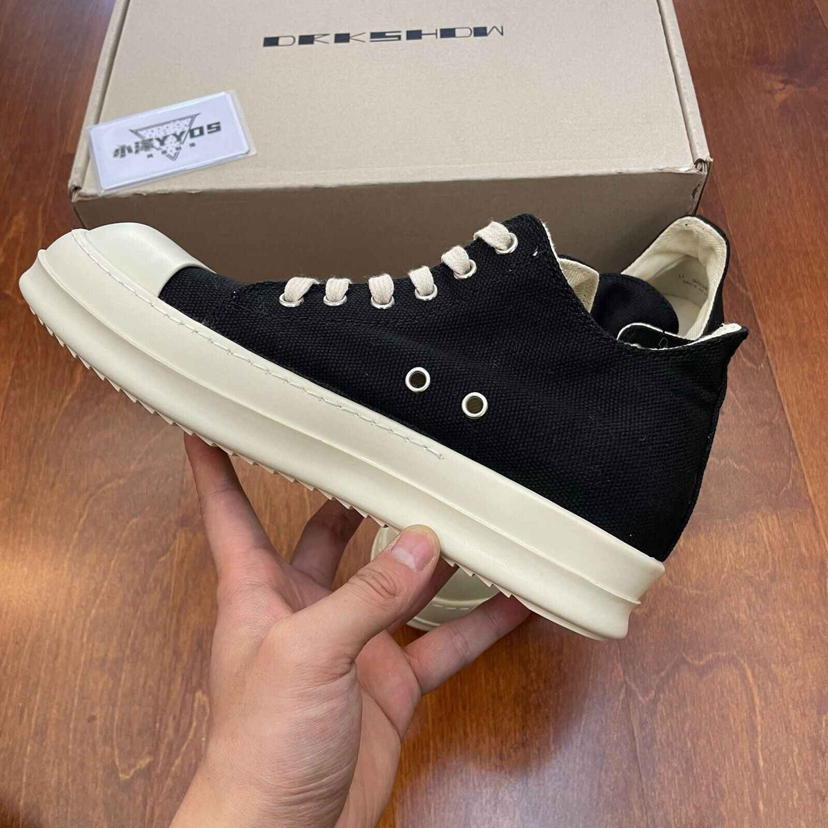 Correct Vers. Rick Owens Wax Surface Satin Sub-line Leather Shoes High/Low Cut