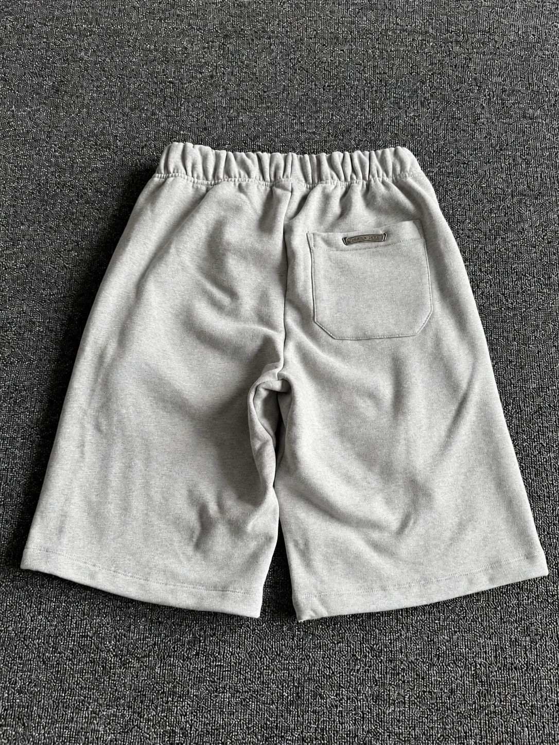 Chrome Lambskin Cross Patch Sweatshorts - Heavy Heather Grey