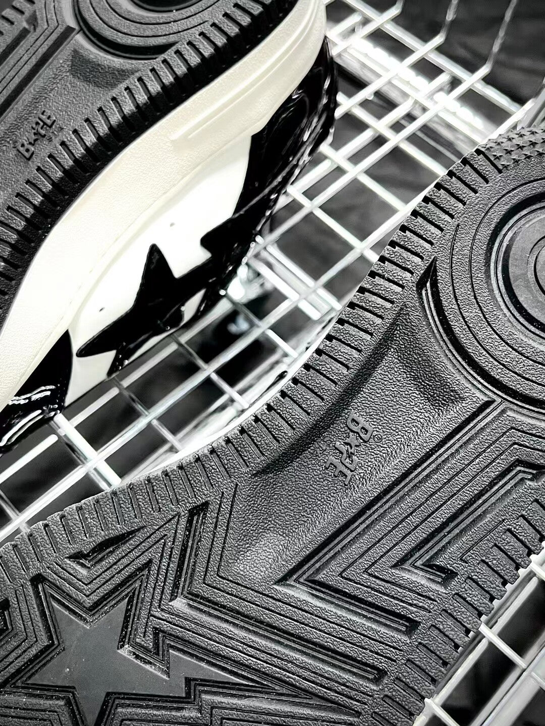 Bape Sta Low Silhouette - Black Patent Leather Skate Sneakers