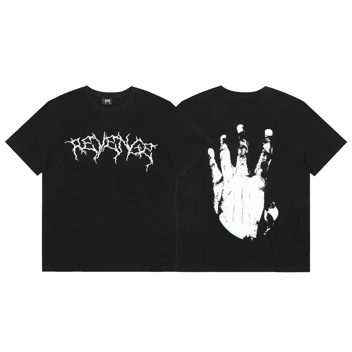 Revenge Graphic Tee - Smoke Skull Skeleton & Lightning XXX Oversized - donclickin