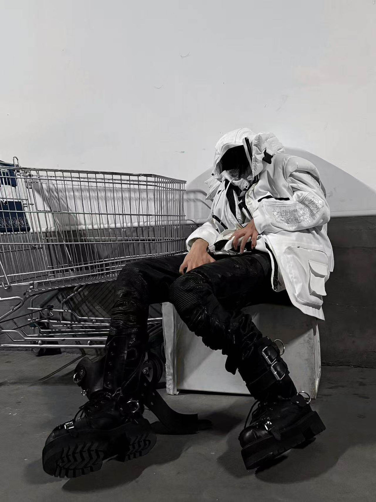 Revised Vetements FW19 High-Top Biker Boots - Metal Buckle & Rivet Strap - donclickin