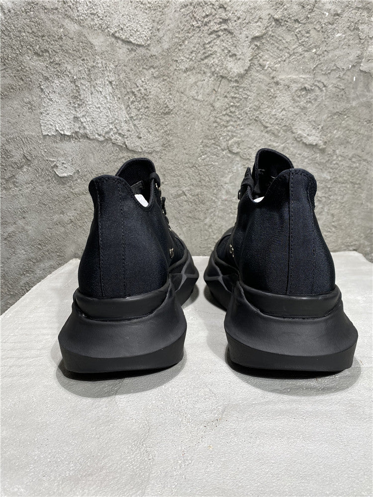RO Abstract Low Sneaks - Double-Layer Rick Owen TPU Platform Nylon Canvas