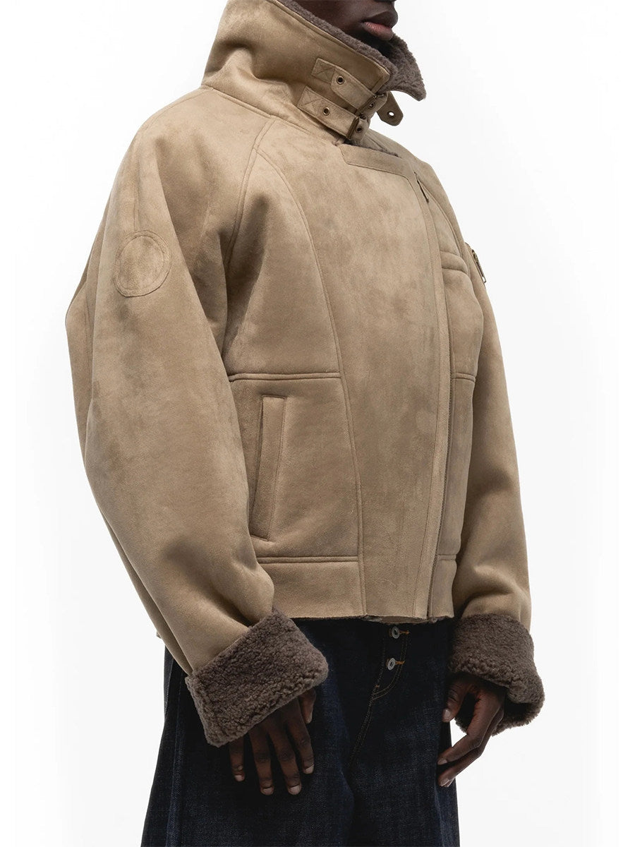 No faith studios Suede Shearling Biker Jacket - Asymmetrical Zip