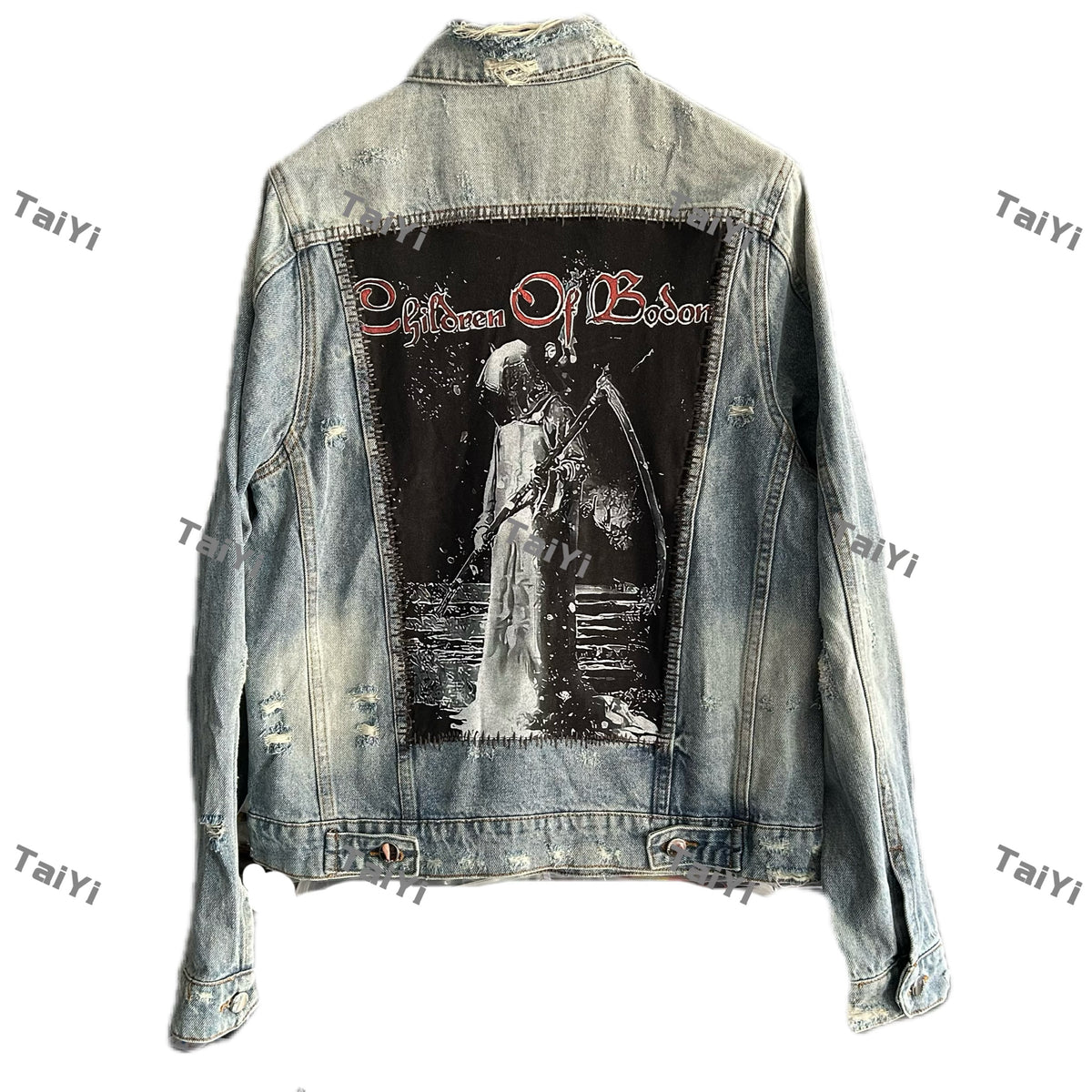 AMIRI 16OG Patchwork Back Kill Denim Jacket Metallica High-Street - Death