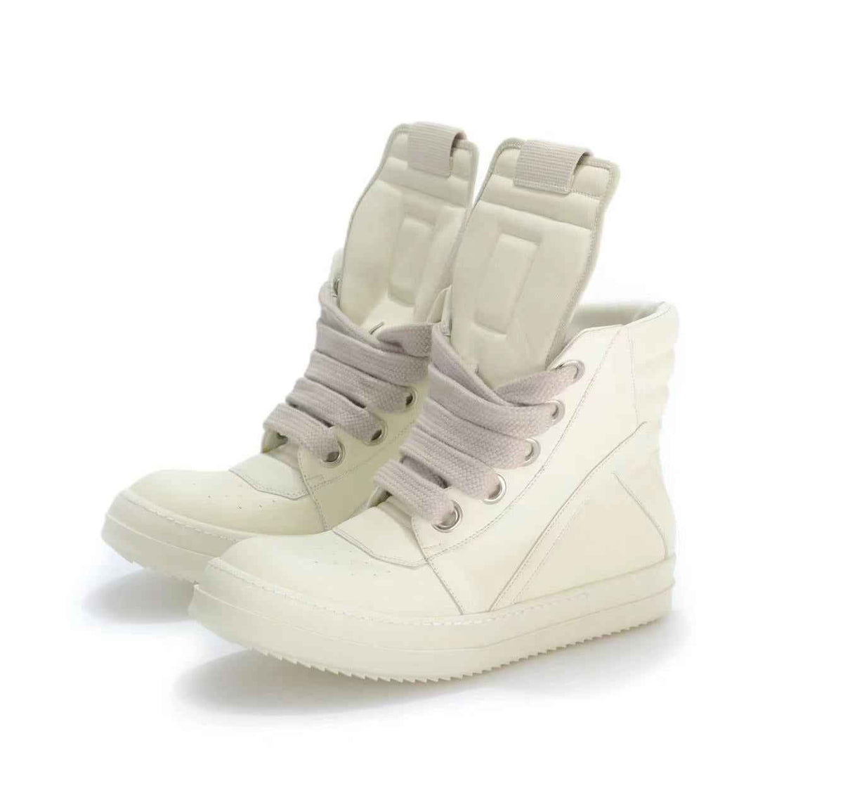 Correct Vers. Rick Owens Wax Surface Satin Sub-line Leather Shoes High/Low Cut