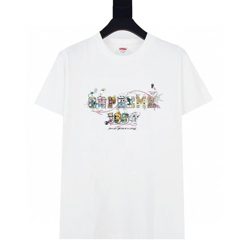 24SS Sup Short-Sleeve T-shirt Retro Unisex 280g Pure Cotton