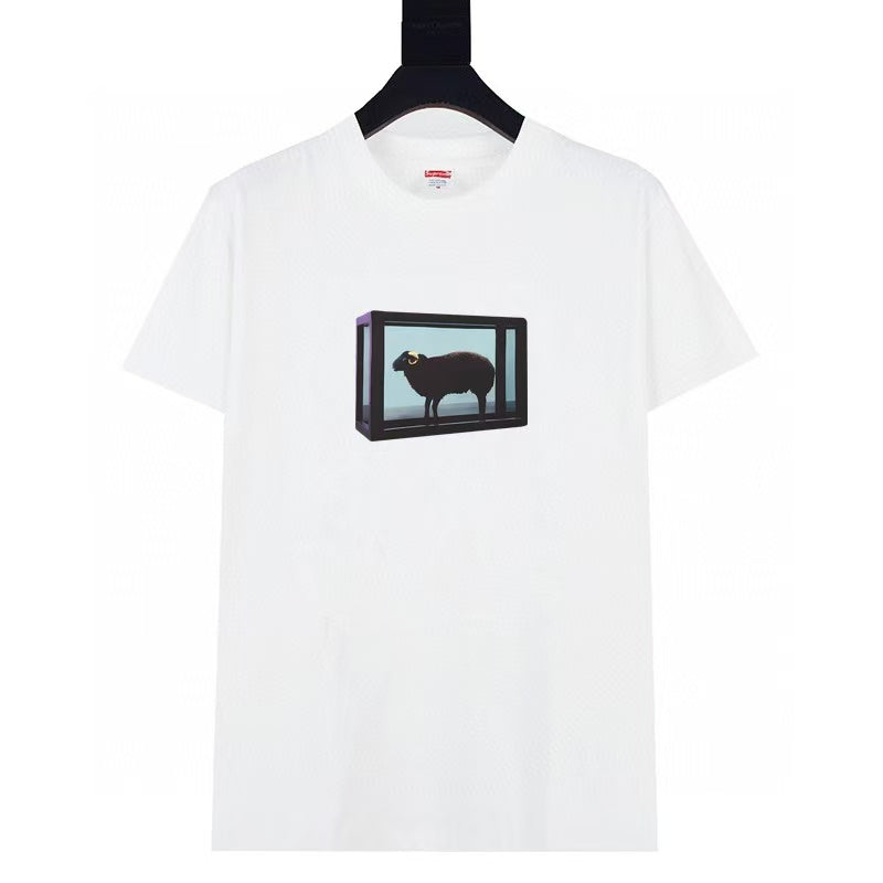 24SS Sup Short-Sleeve T-shirt Retro Unisex 280g Pure Cotton
