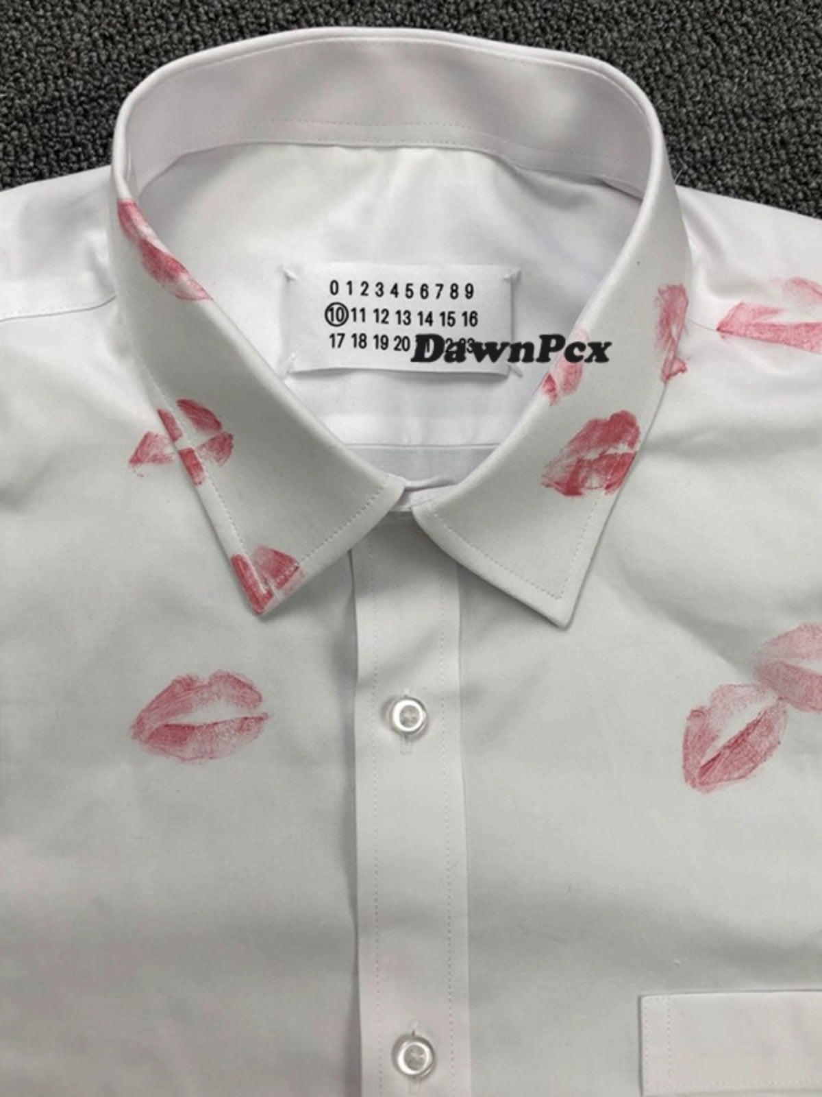 Maison Red Lips Print Shirt - Pure Cotton Margiela External Stitching