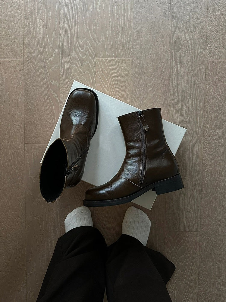 Our Legacy ’Camion’ Style Boots - Brown Leather Mid-Calf Chelsea