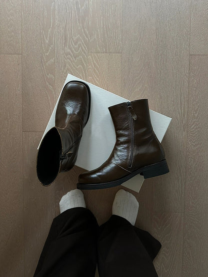 Our Legacy ’Camion’ Style Boots - Brown Leather Mid-Calf Chelsea