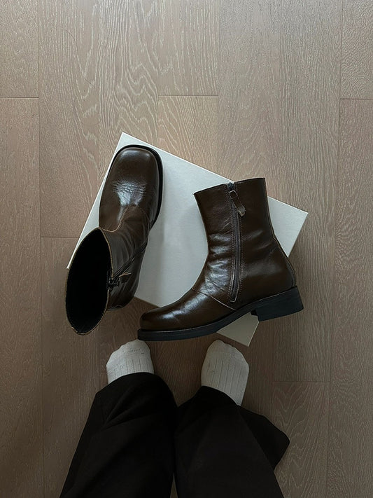 Our Legacy ’Camion’ Style Boots - Brown Leather Mid-Calf Chelsea