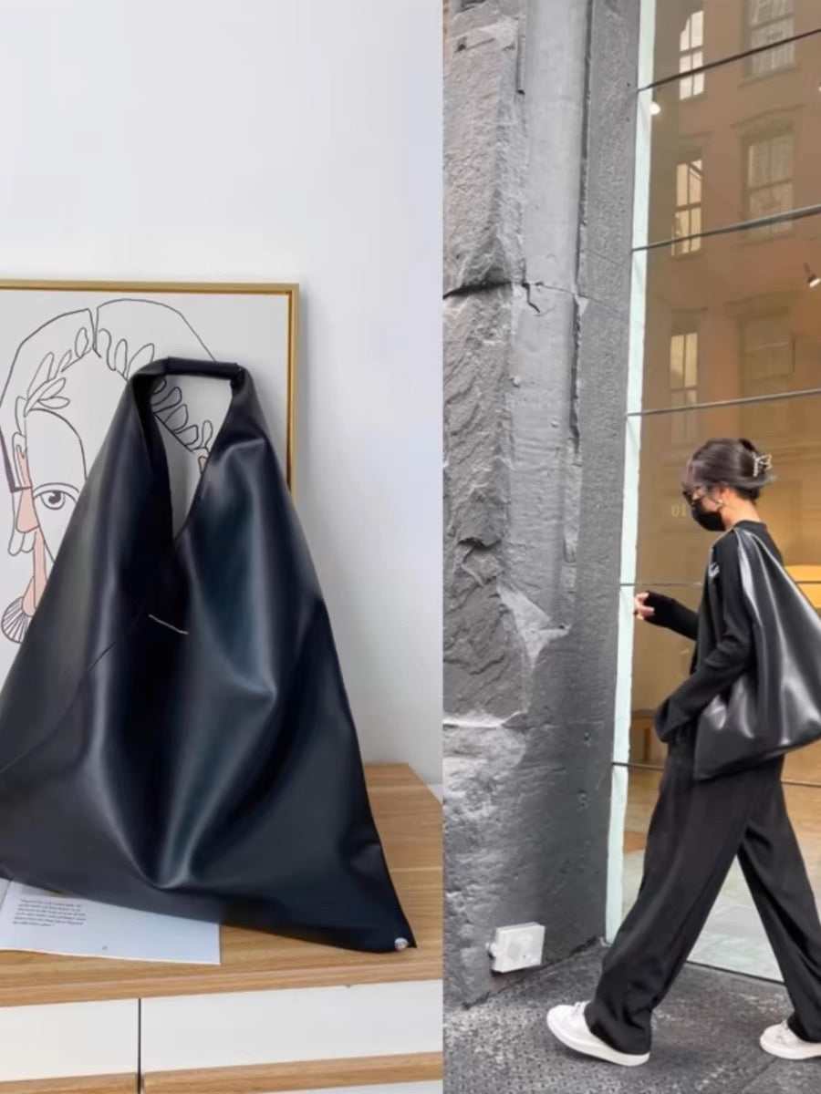 MM6 Triangle Tote Bag Margiela Maison Shoulder Bag - Premium Cowhide Handbag - Large Tote