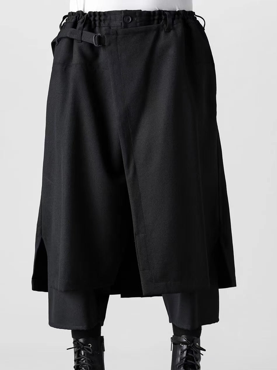 24SS Yohji Yamamoto Double-Layer Skirt Pants – Lightweight Wrinkle-Resistant - Size avaliable S ~ XL