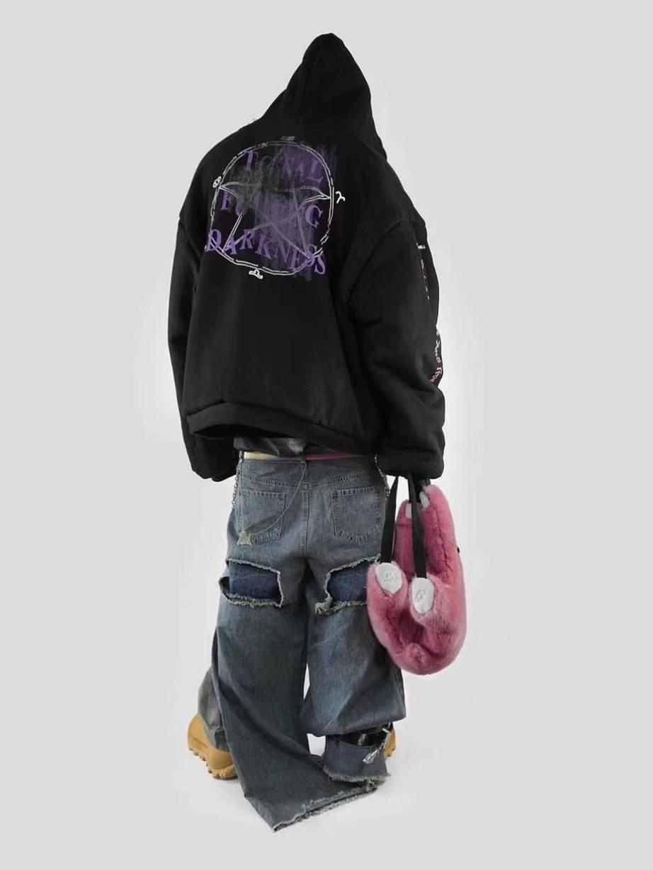 VET 17AW Archive-Grade Reversible Bomber – Dual-Sided Heavyweight Cotton Hoodie